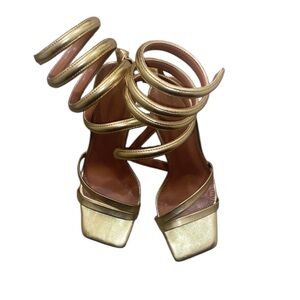 ASOS Metallic Gold Spiral Heels